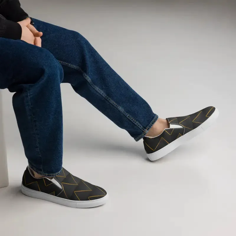 Golden Glitz Canvas Shoes with Bold Gold Pattern
