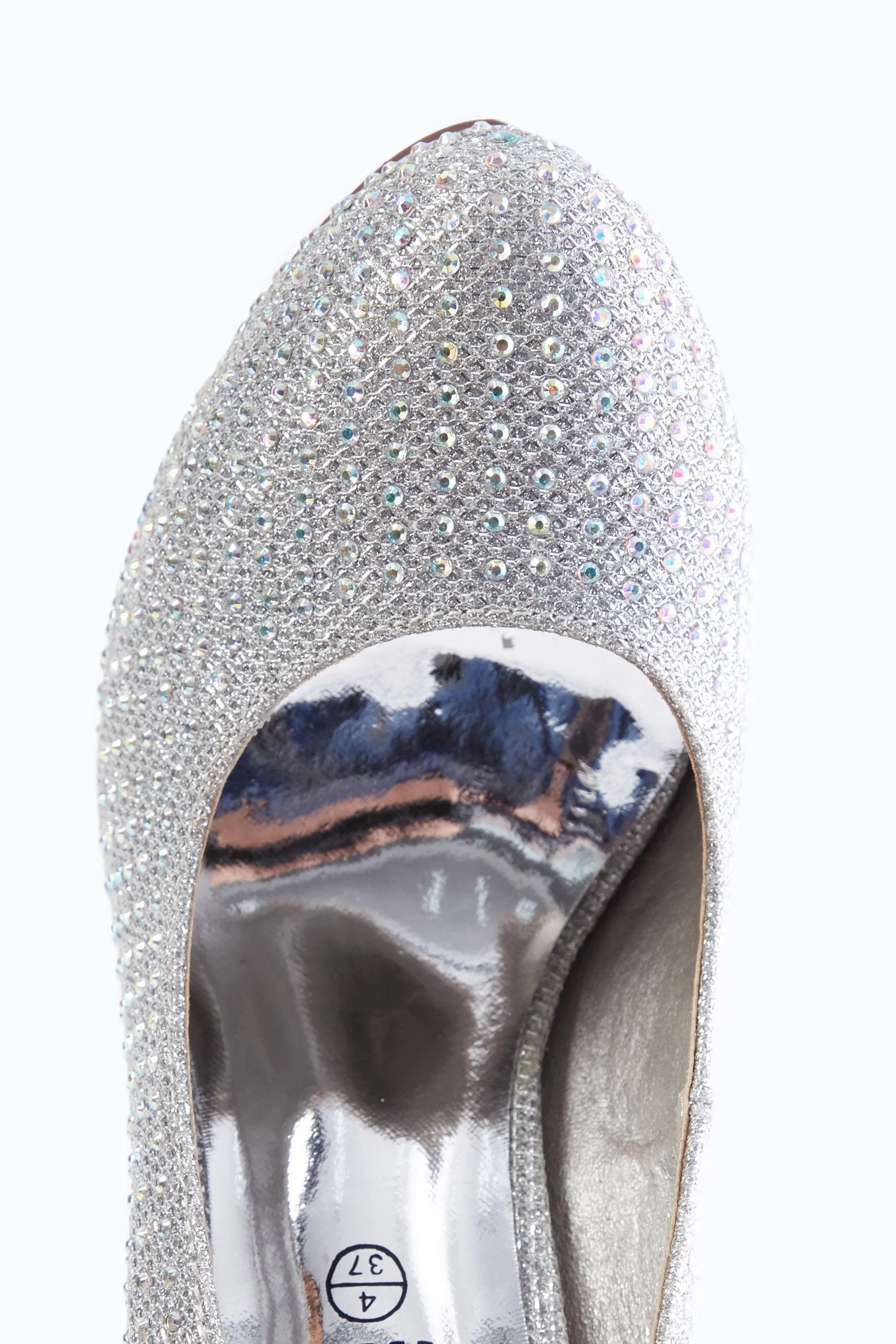 Silver Diamante Heels